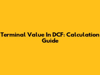Terminal Value In DCF: Calculation Guide